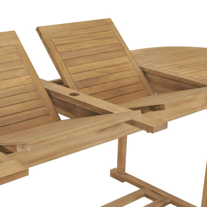 Extending Garden Table 180-280X100X75Cm Solid Teak Wood Oval