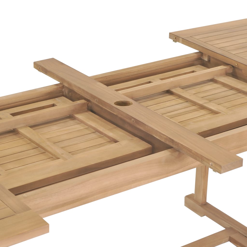 Extending Garden Table 180-280X100X75Cm Solid Teak Wood Oval
