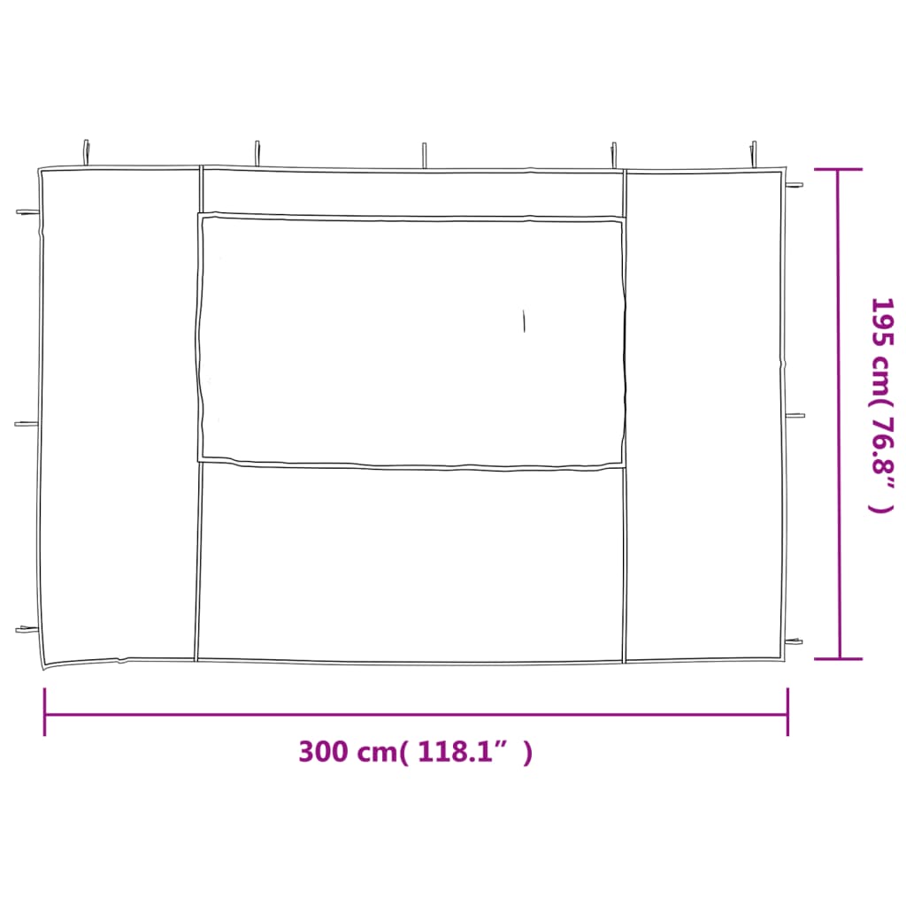 Party Tent Sidewall 2 Pcs With Window Pe