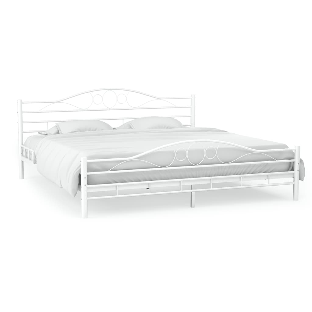 Bed Frame Without Mattress Metal 153X203 Cm Queen