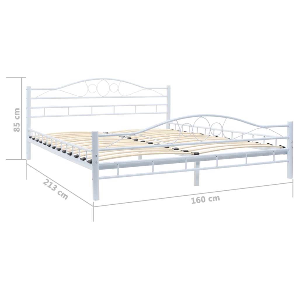 Bed Frame Without Mattress Metal 153X203 Cm Queen