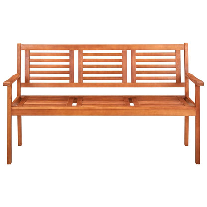 3-Seater Garden Bench 150 Cm Solid Eucalyptus Wood