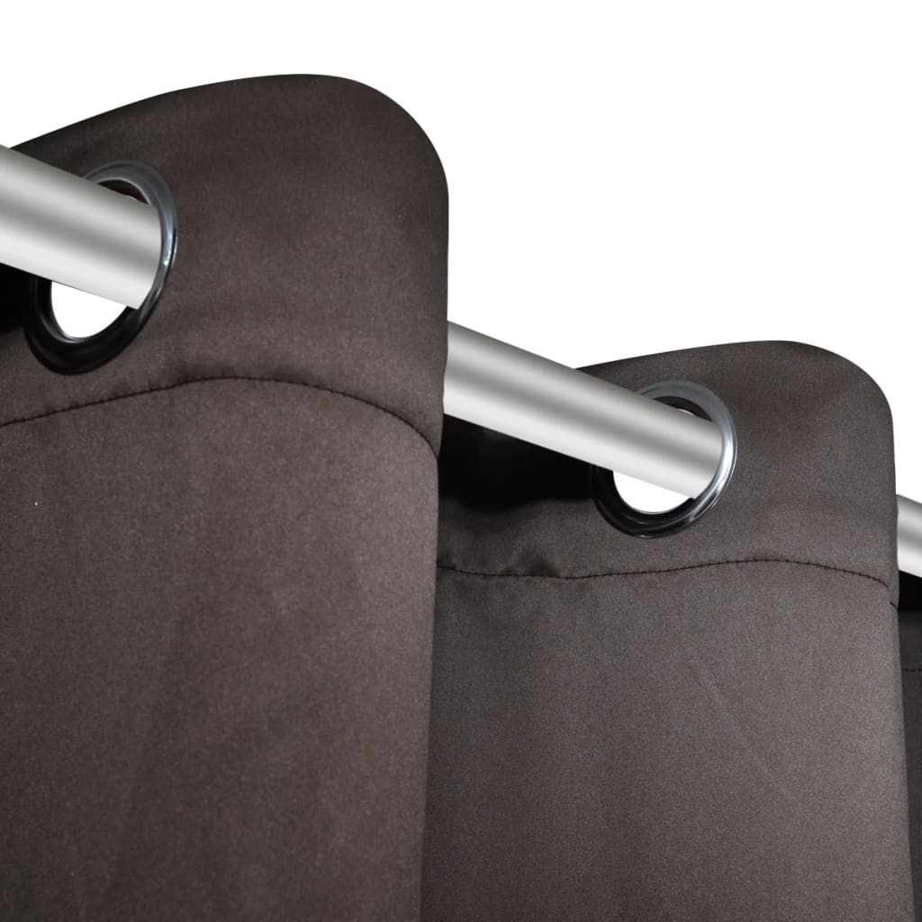 2 Pcs Blackout Curtains With Metal Rings