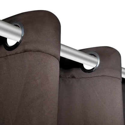 2 Pcs Blackout Curtains With Metal Rings