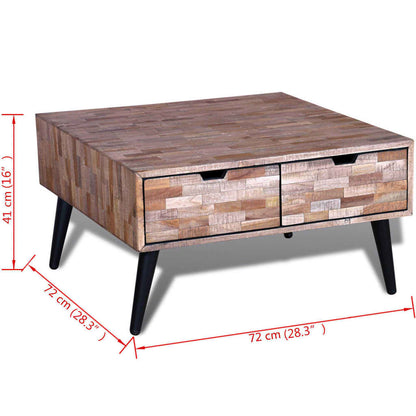 Coffee Table With 4 Drawers Reclaimed Teak Wood