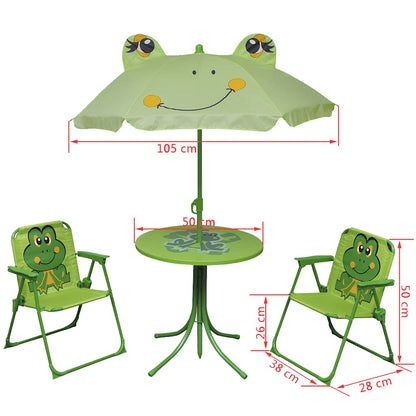 3 Piece Kids' Garden Bistro Set With Parasol