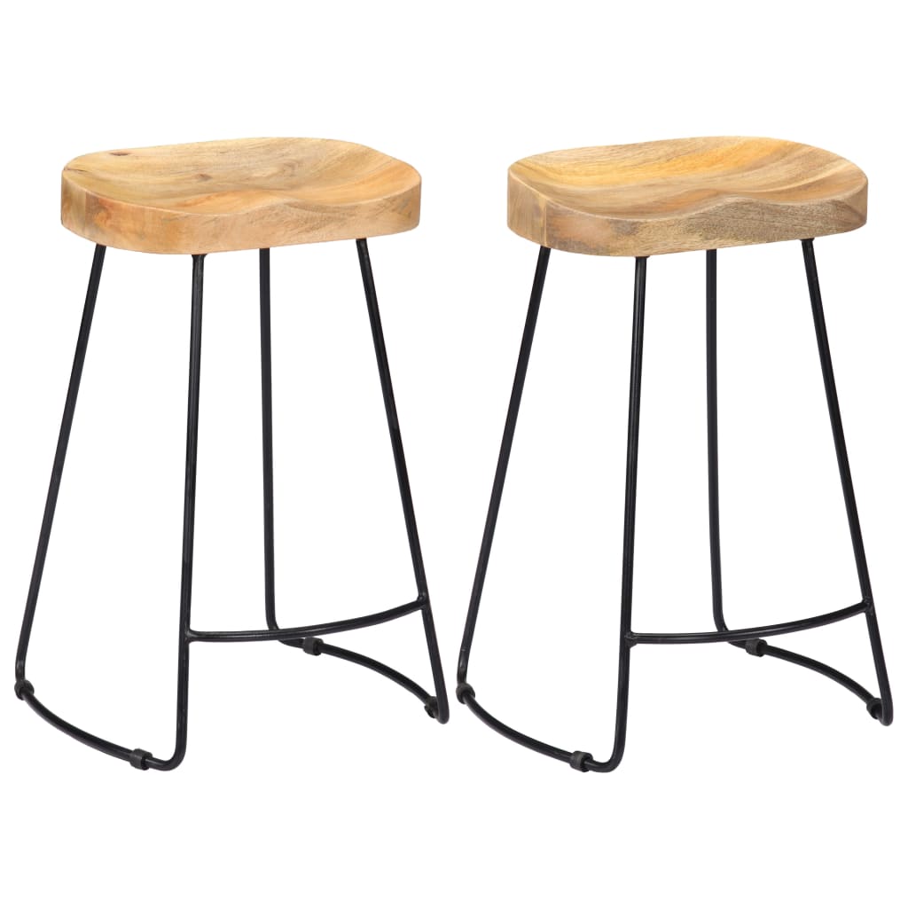 Gavin Bar Stools 2 Pcs 50X40X78 Cm Solid Wood Mango