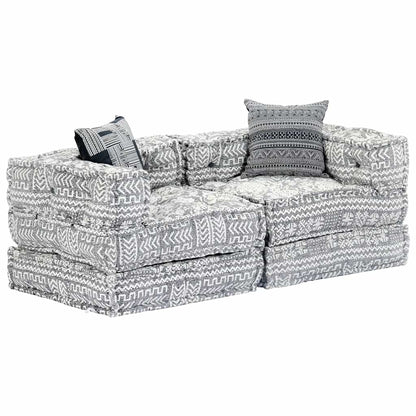 2-Seater Modular Pouffe Fabric
