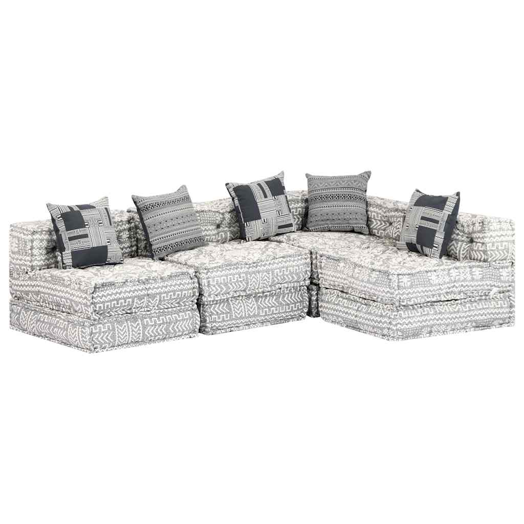 2-Seater Modular Pouffe Fabric