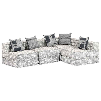 2-Seater Modular Pouffe Fabric