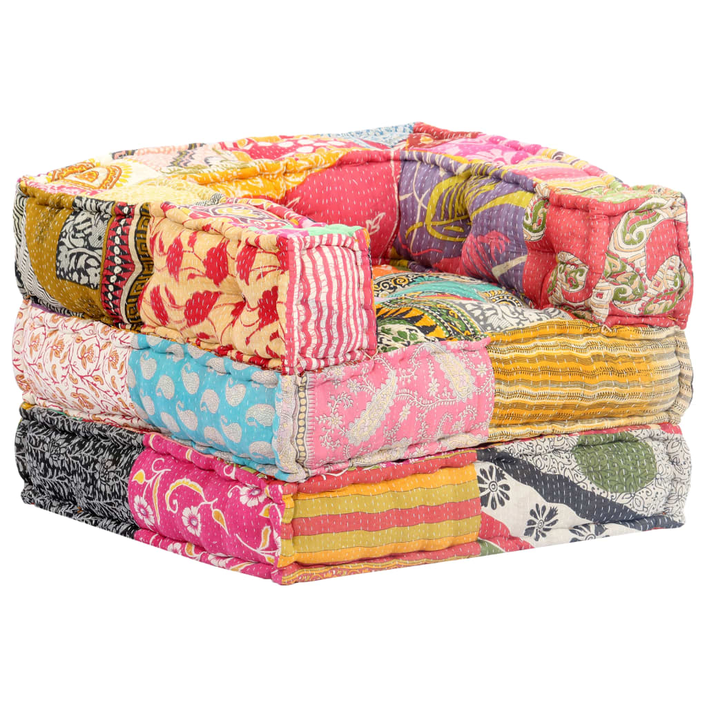 2-Seater Modular Pouffe Fabric