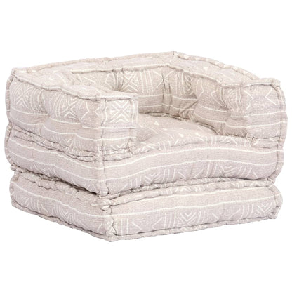 2-Seater Modular Pouffe Fabric