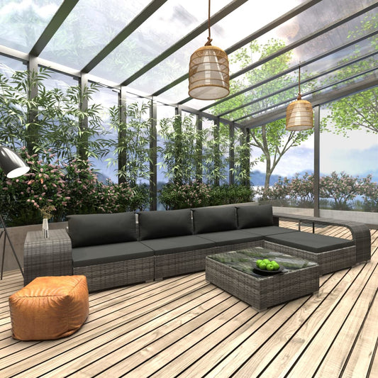 8 Piece Garden Lounge Set With Cushions Poly Rattan