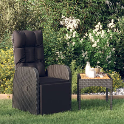 Reclining Garden Chairs With Cushions 2 Pcs Grey Poly Rattan