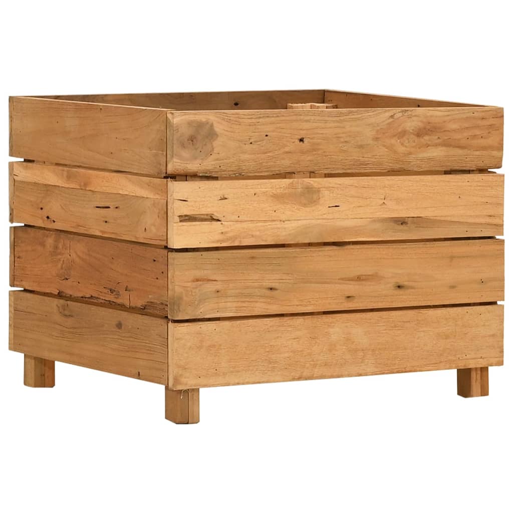 Raised Bed Recycled Teak Wood And Steel