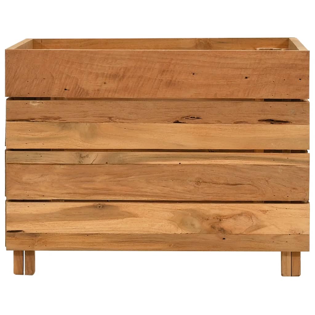 Raised Bed Recycled Teak Wood And Steel