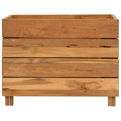 Raised Bed Recycled Teak Wood And Steel