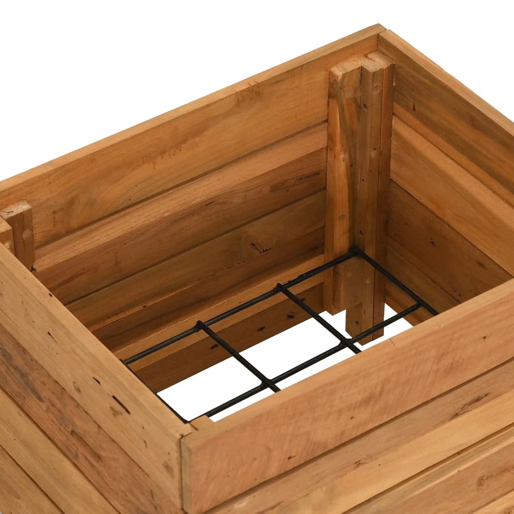 Raised Bed Recycled Teak Wood And Steel