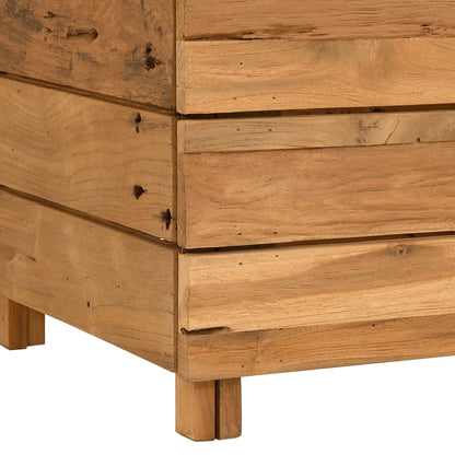 Raised Bed Recycled Teak Wood And Steel
