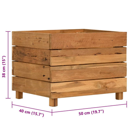 Raised Bed Recycled Teak Wood And Steel