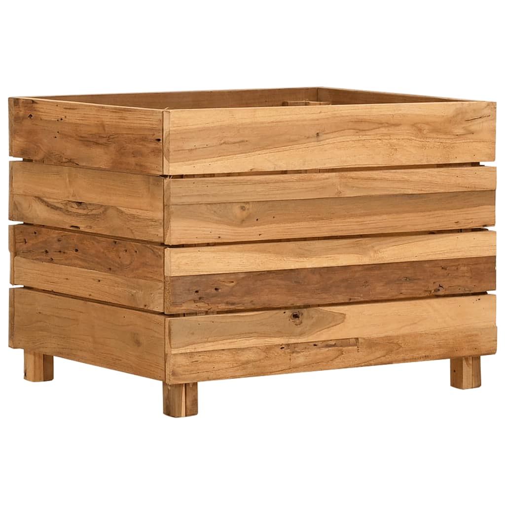 Raised Bed Recycled Teak Wood And Steel