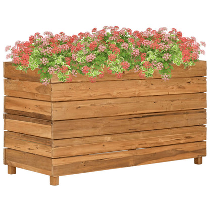 Raised Bed Recycled Teak Wood And Steel
