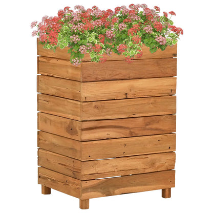 Raised Bed Recycled Teak Wood And Steel