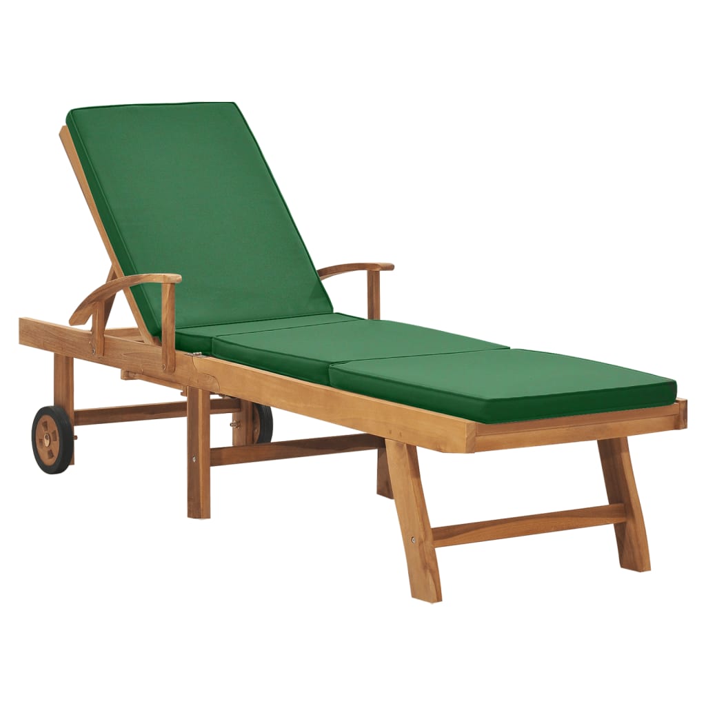Sun Loungers With Cushions 2 Pcs Solid Teak Wood