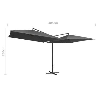 Double Parasol With Steel Pole 250X250 Cm