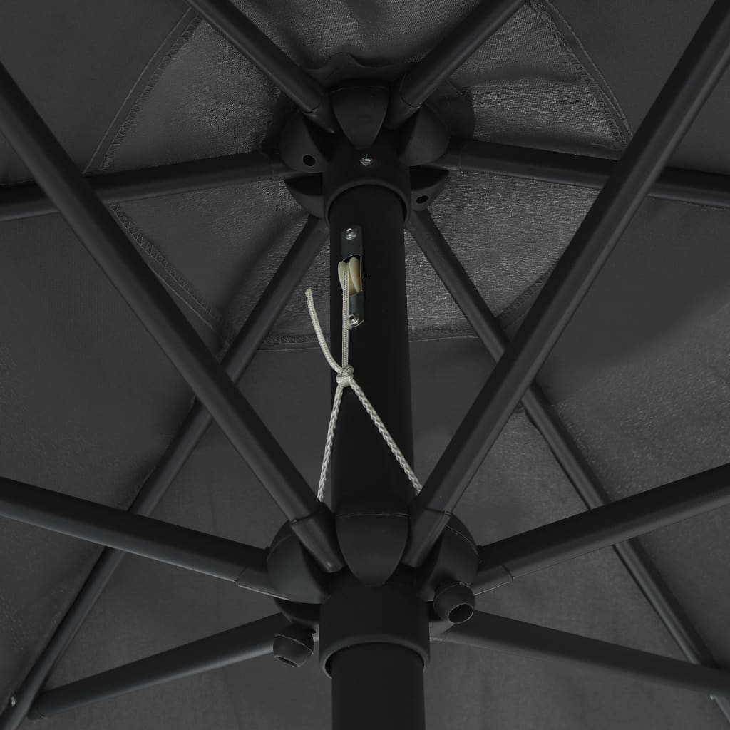 Garden Parasol With Led Lights&Aluminium Pole 270 Cm