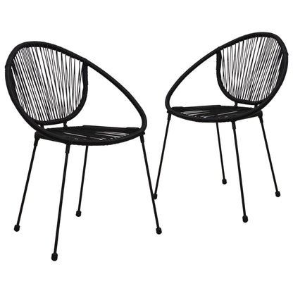 Garden Chairs 2 Pcs Pvc Rattan Black