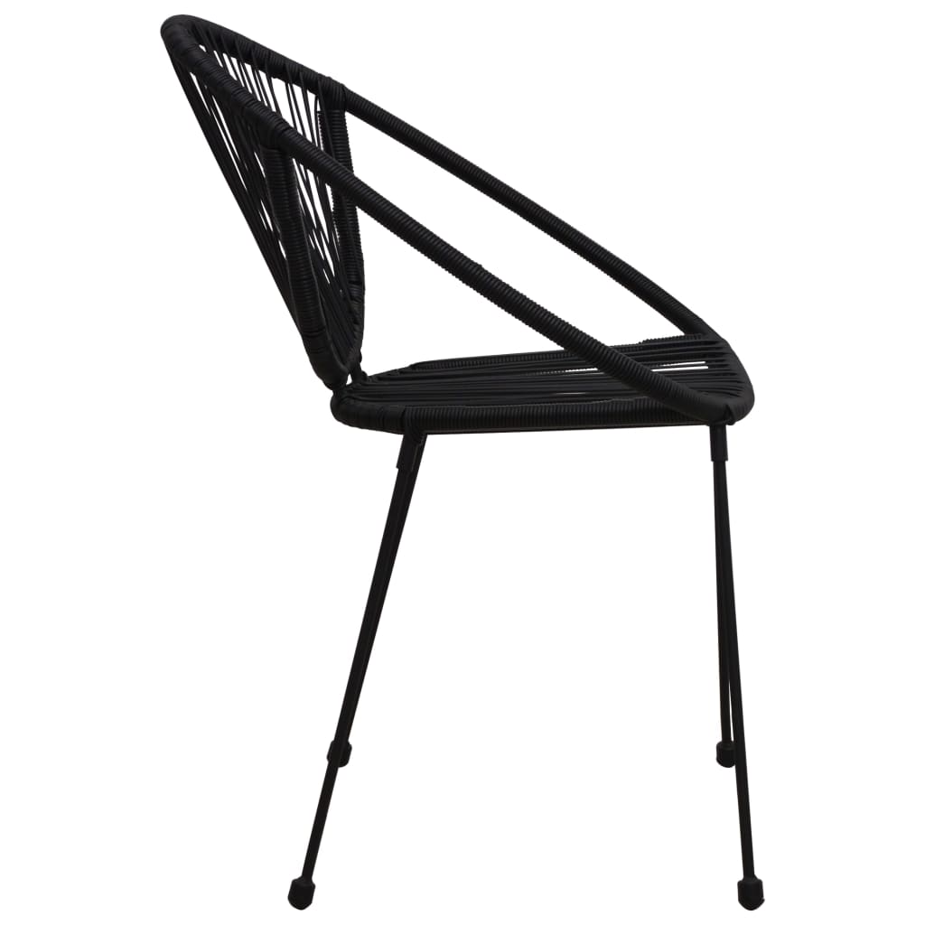 Garden Chairs 2 Pcs Pvc Rattan Black
