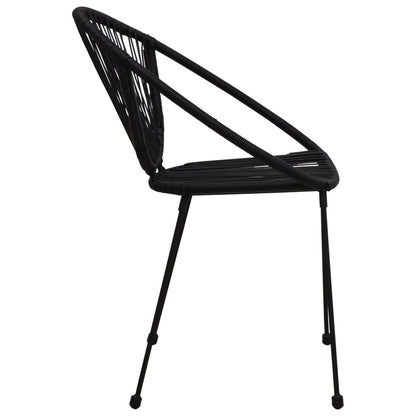 Garden Chairs 2 Pcs Pvc Rattan Black