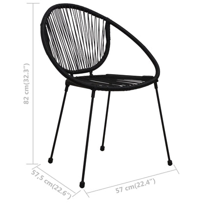 Garden Chairs 2 Pcs Pvc Rattan Black
