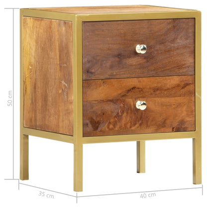 Bedside Cabinet 40X35X50 Cm Solid Mango Wood