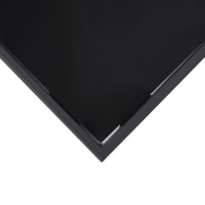 Garden Bar Table Black Tempered Glass