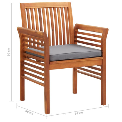 7 Piece Outdoor Dining Set With Cushions Solid Wood Acacia