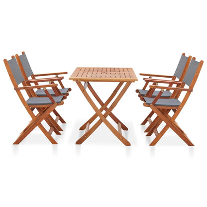 5 Piece Outdoor Dining Set Solid Eucalyptus Wood