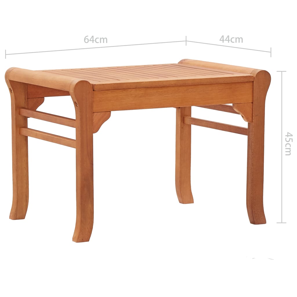Garden Bench 64 Cm Solid Eucalyptus Wood