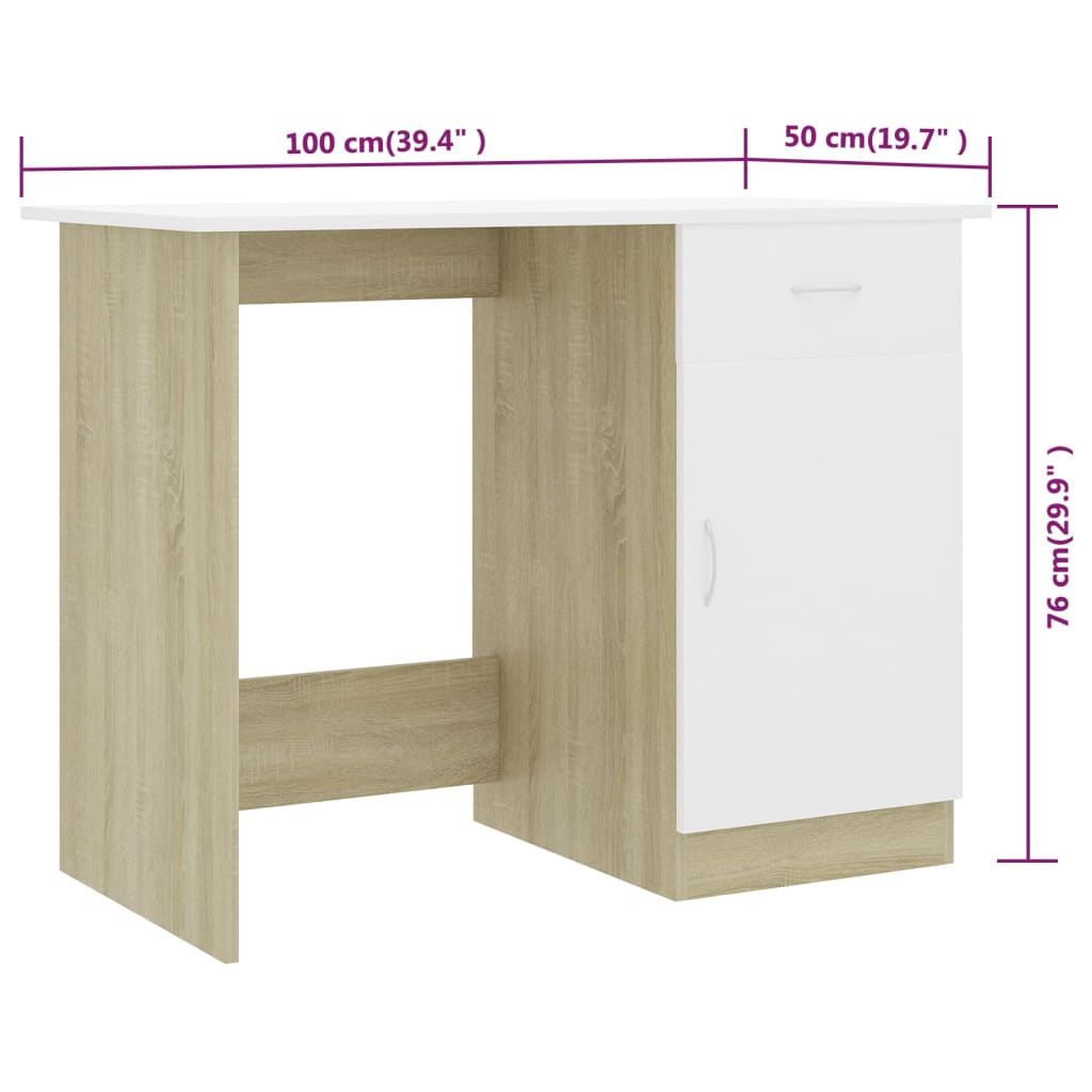Desk 100X50X76 Cm Engineered Wood