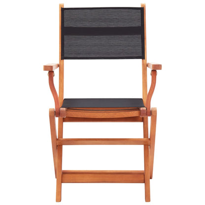 Folding Garden Chairs 4 Pcs Solid Eucalyptus Wood And Textilene