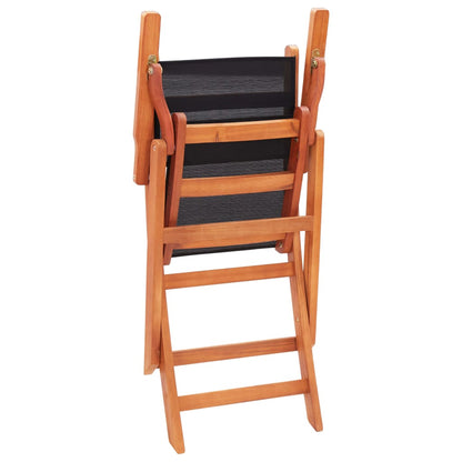 Folding Garden Chairs 4 Pcs Solid Eucalyptus Wood And Textilene
