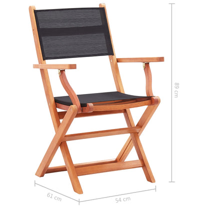 Folding Garden Chairs 4 Pcs Solid Eucalyptus Wood And Textilene