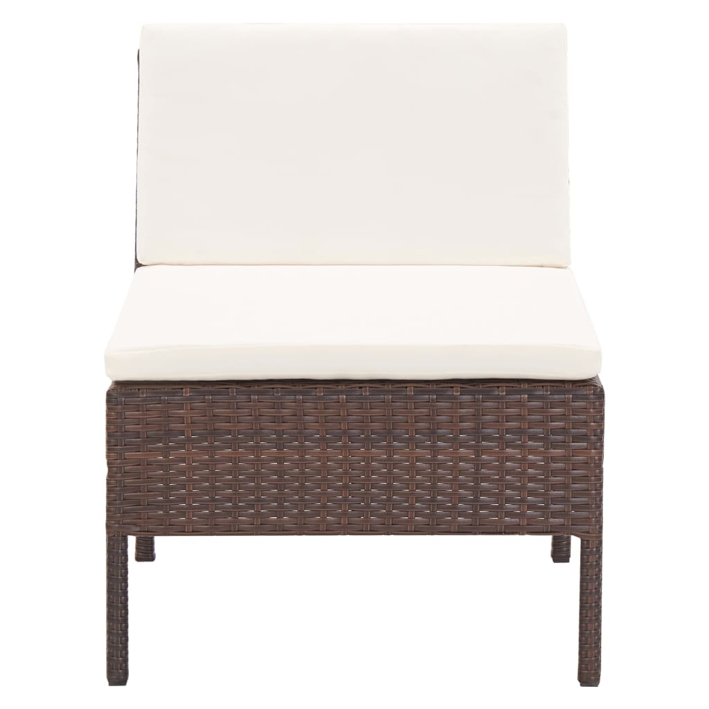 6 Piece Garden Lounge Set With Cushions Poly Rattan