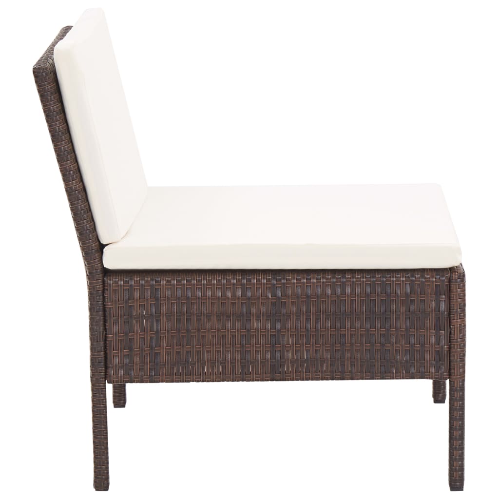 6 Piece Garden Lounge Set With Cushions Poly Rattan
