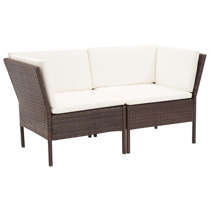 6 Piece Garden Lounge Set With Cushions Poly Rattan