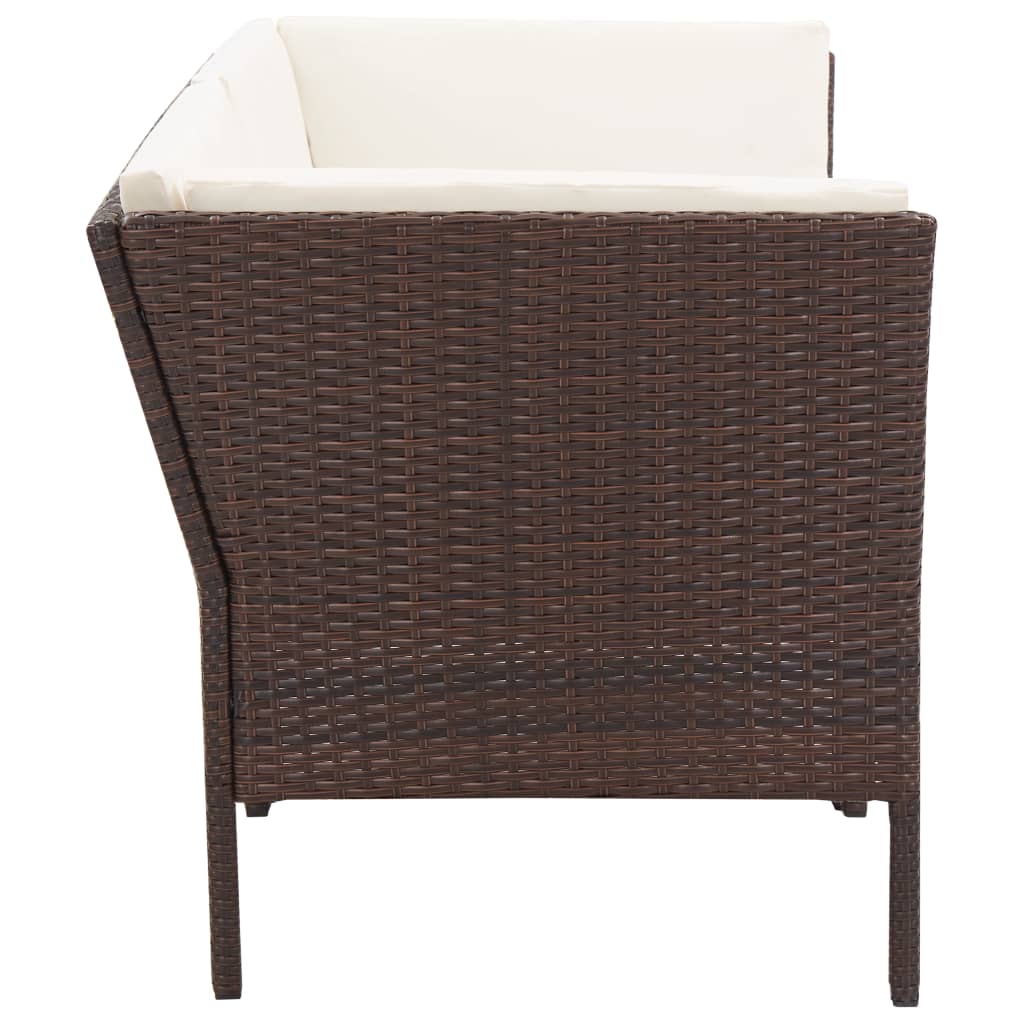 6 Piece Garden Lounge Set With Cushions Poly Rattan