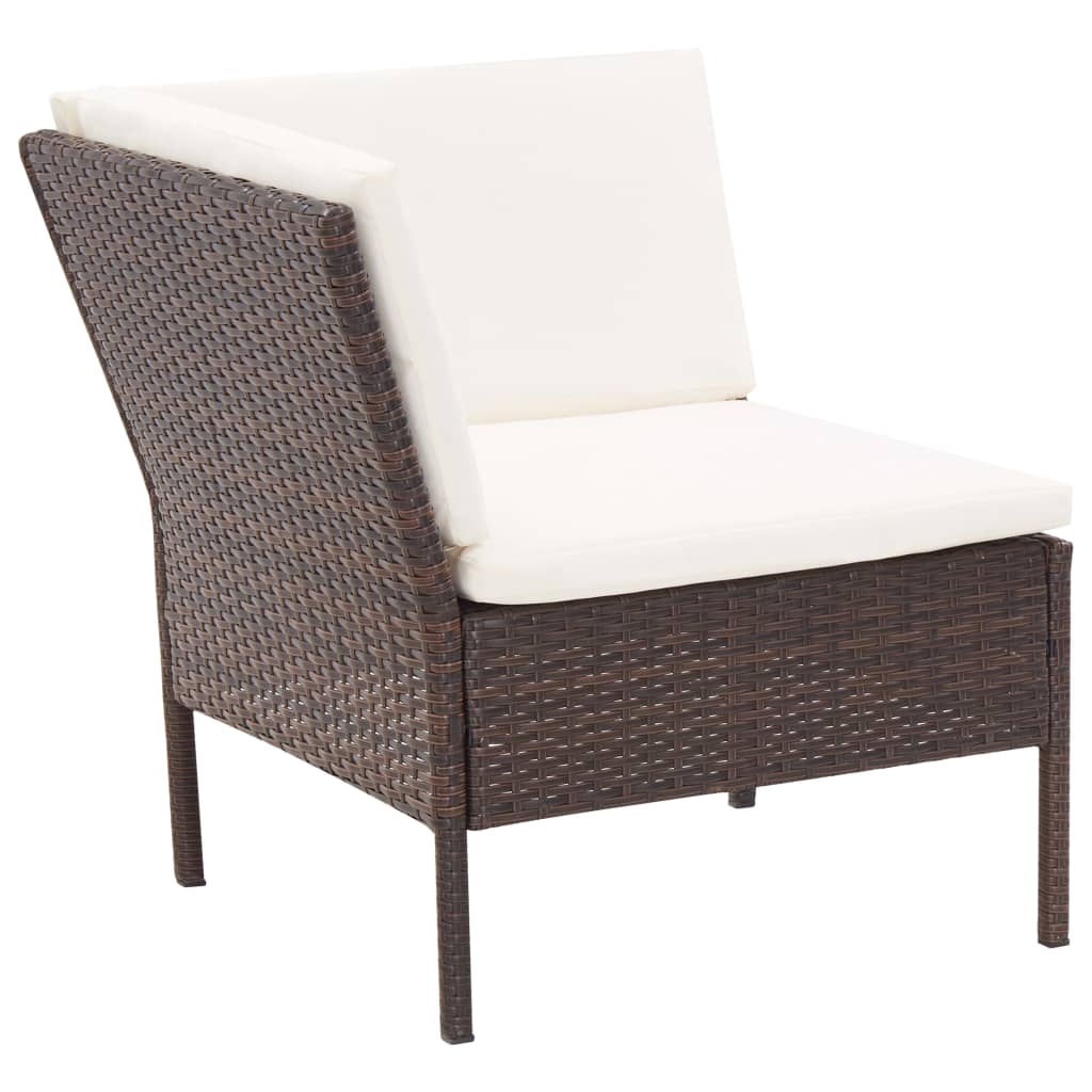 6 Piece Garden Lounge Set With Cushions Poly Rattan