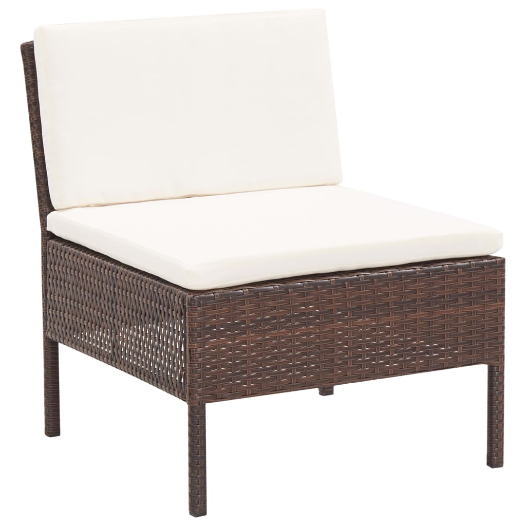 6 Piece Garden Lounge Set With Cushions Poly Rattan