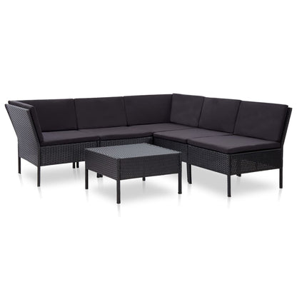 6 Piece Garden Lounge Set With Cushions Poly Rattan